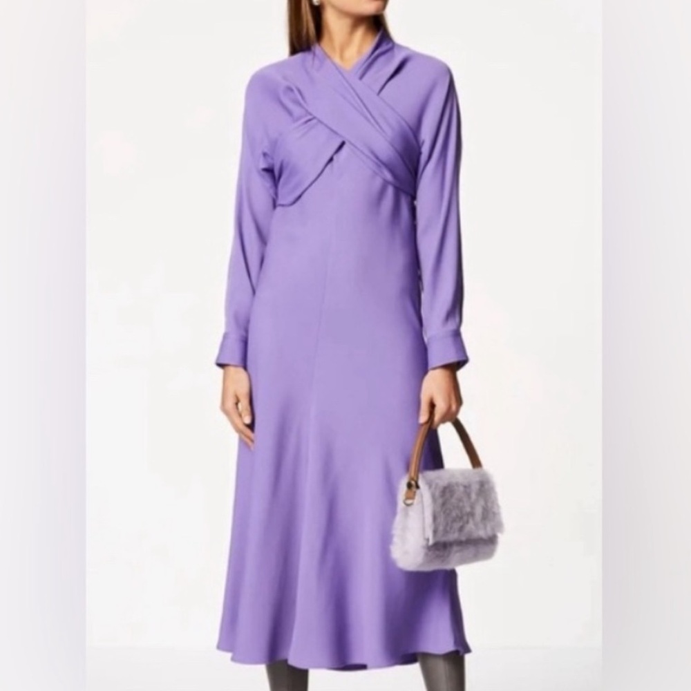 Scanlon Theodore Draped Front Crepe Dress